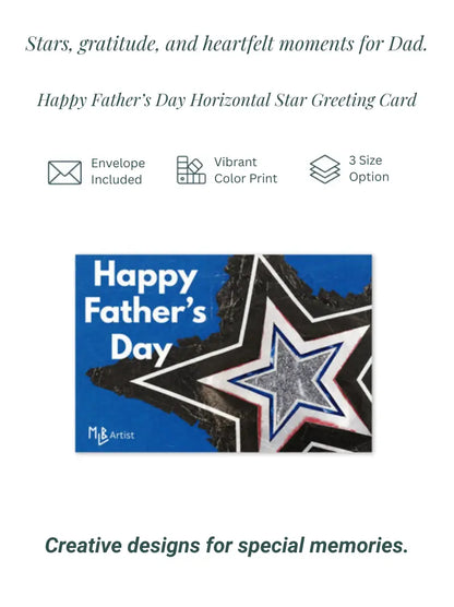 Happy Father's Day Horizontal Star Greeting Card