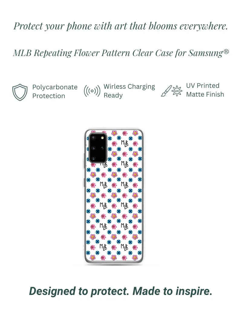 MLB Repeating Flower Pattern Clear Case for Samsung®