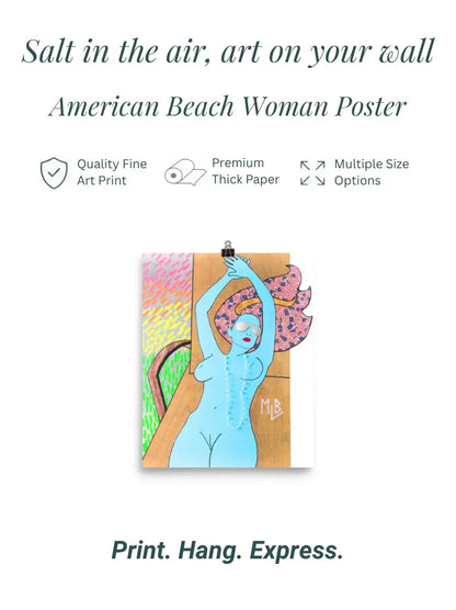 American Beach Woman Poster