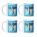 Blue Chai Life 4-Pack White Glossy Mugs