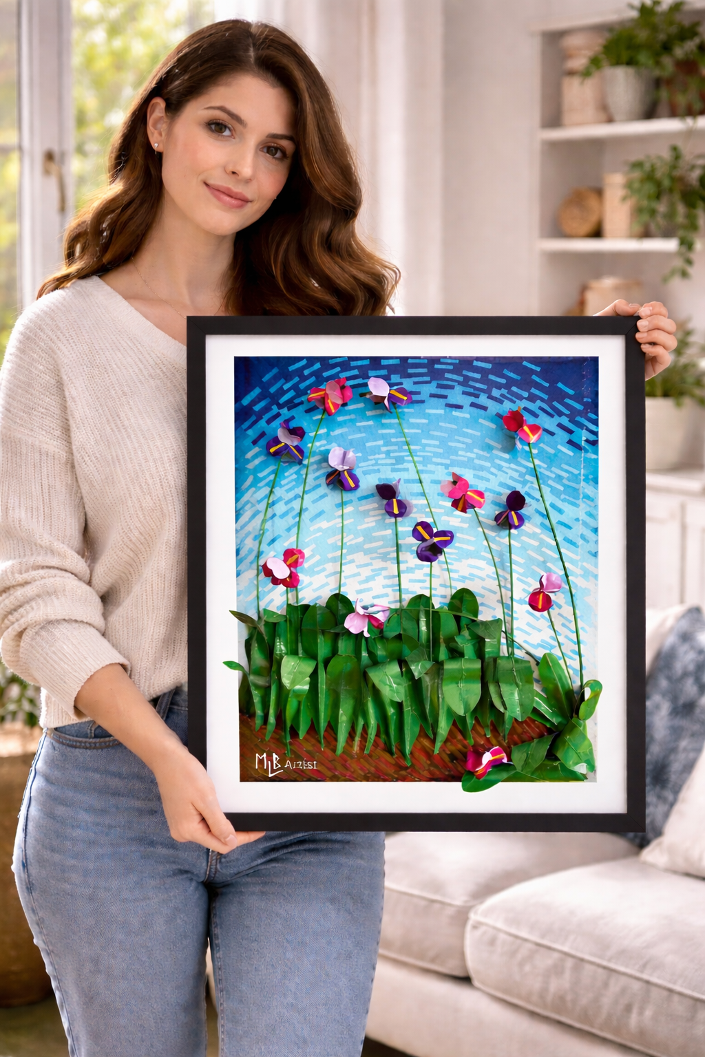 Flower Field Framed Poster