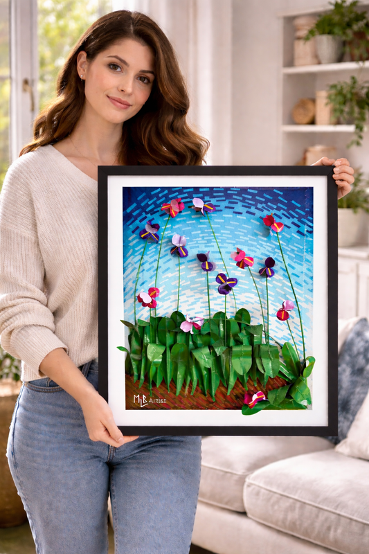 Flower Field Framed Poster