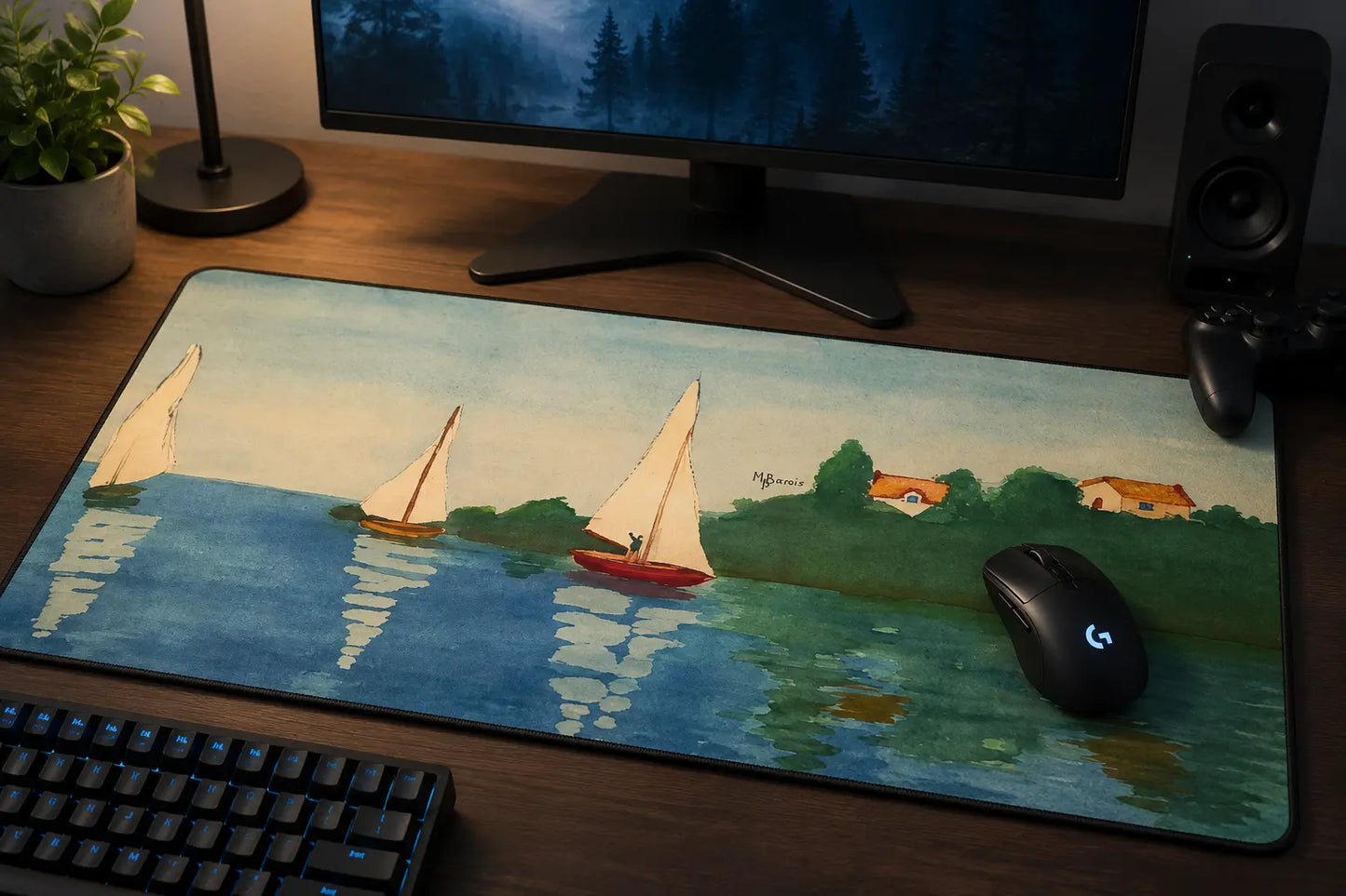 Sailboats Gaming Mouse Pad