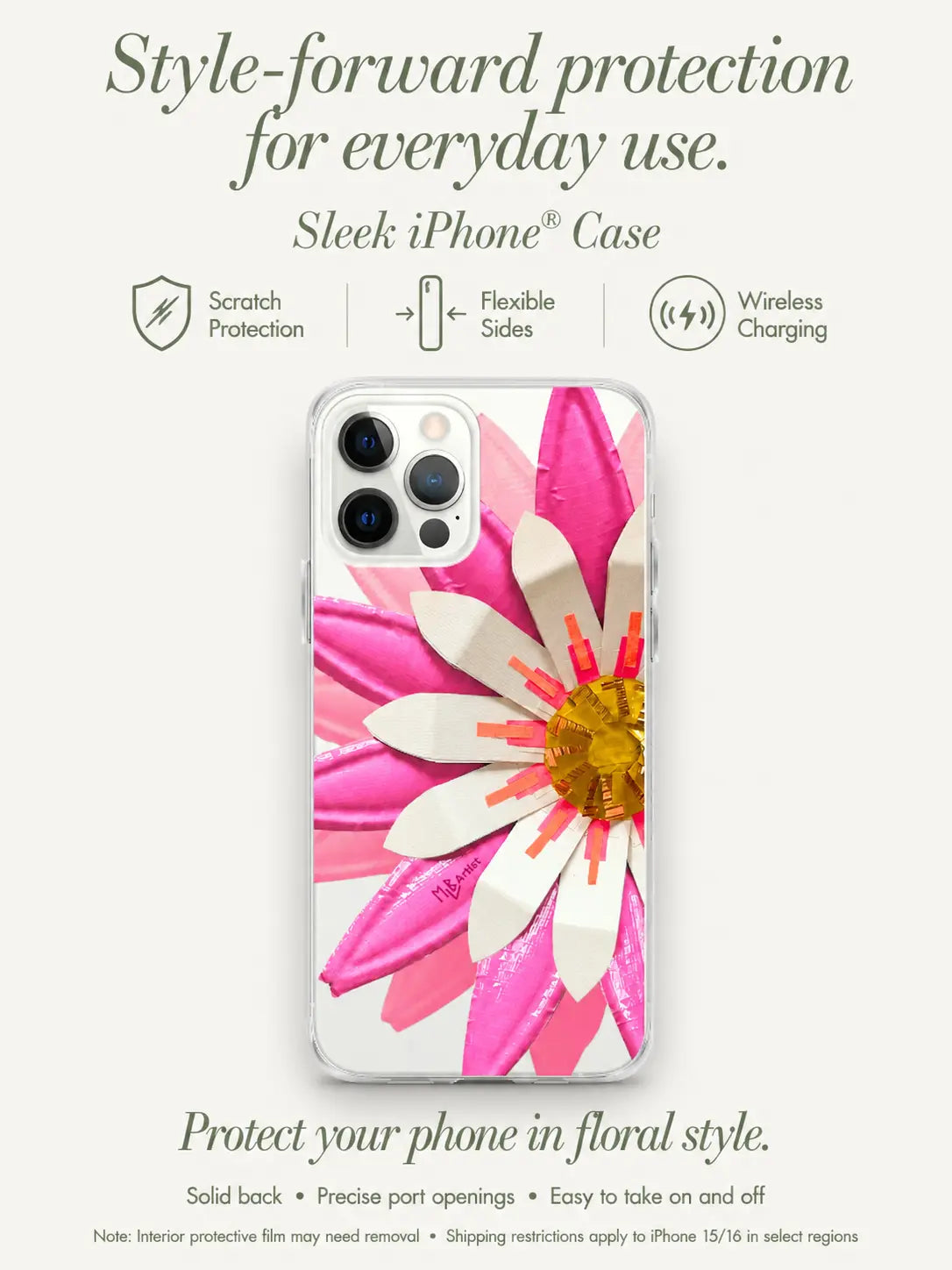 Pink Electric Daisy Clear Case for iPhone®
