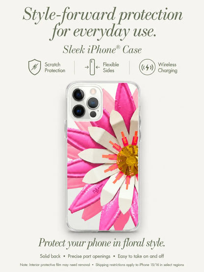 Pink Electric Daisy Clear Case for iPhone®