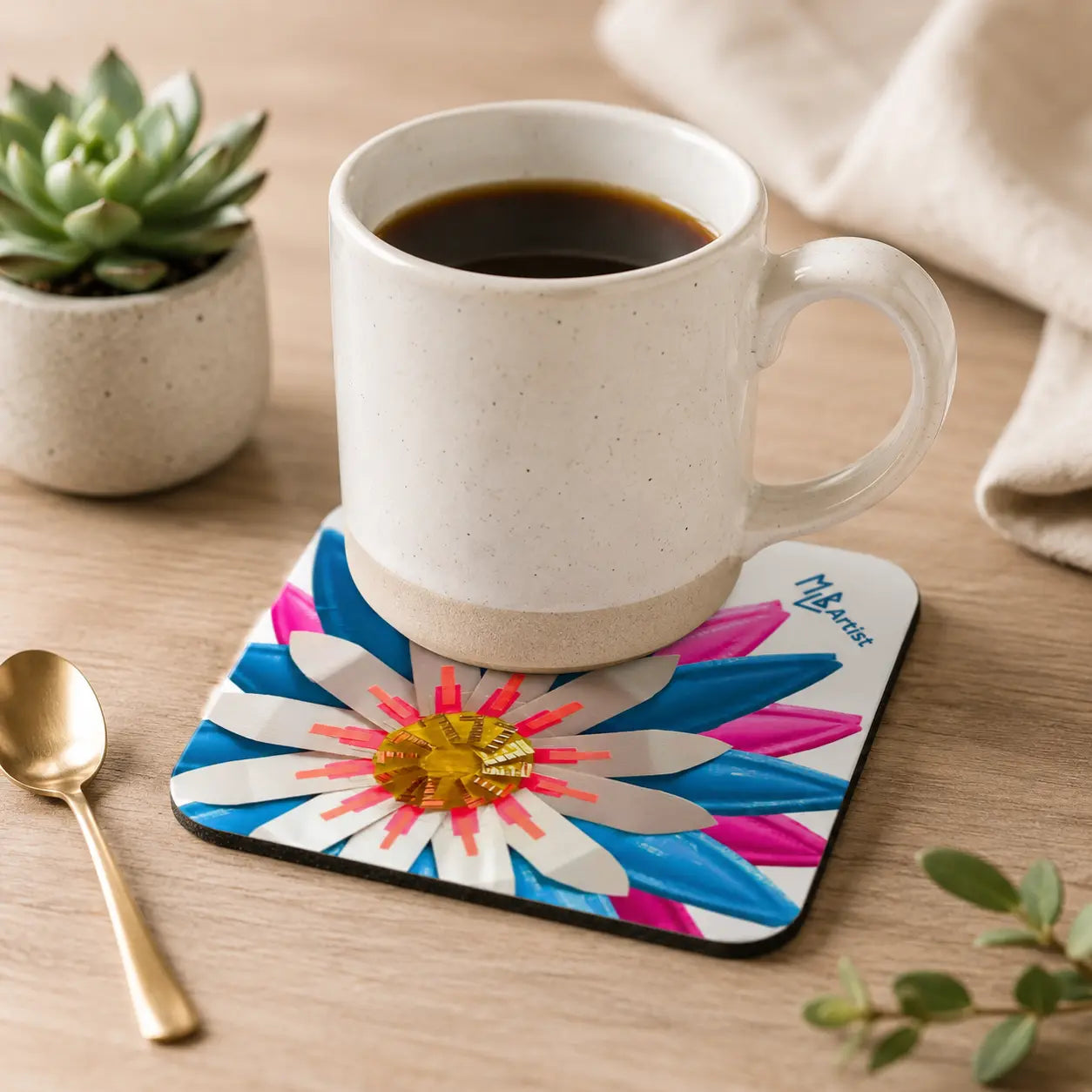 Electric Daisy Cork-Back Coaster