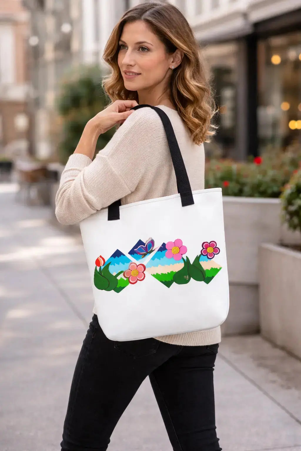 Flower Field Fantasy Tote Bag Floral Canvas Carryall – MLB Artist