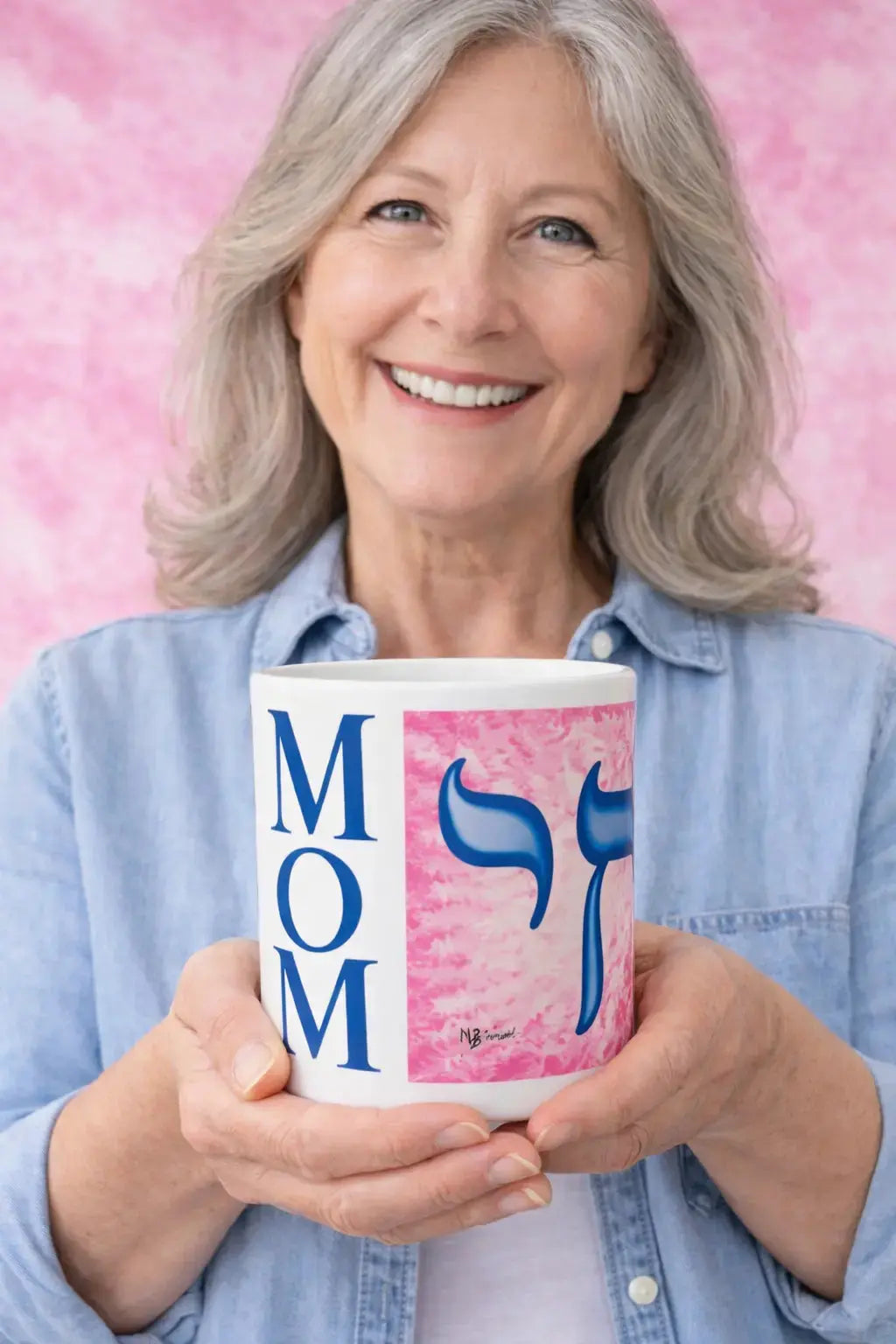 Blue Pink Chai Mom White Glossy Mug MLB Artist