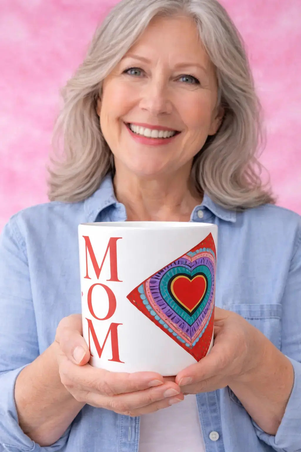 Heart Mom Mug with Color Inside MLB Artist