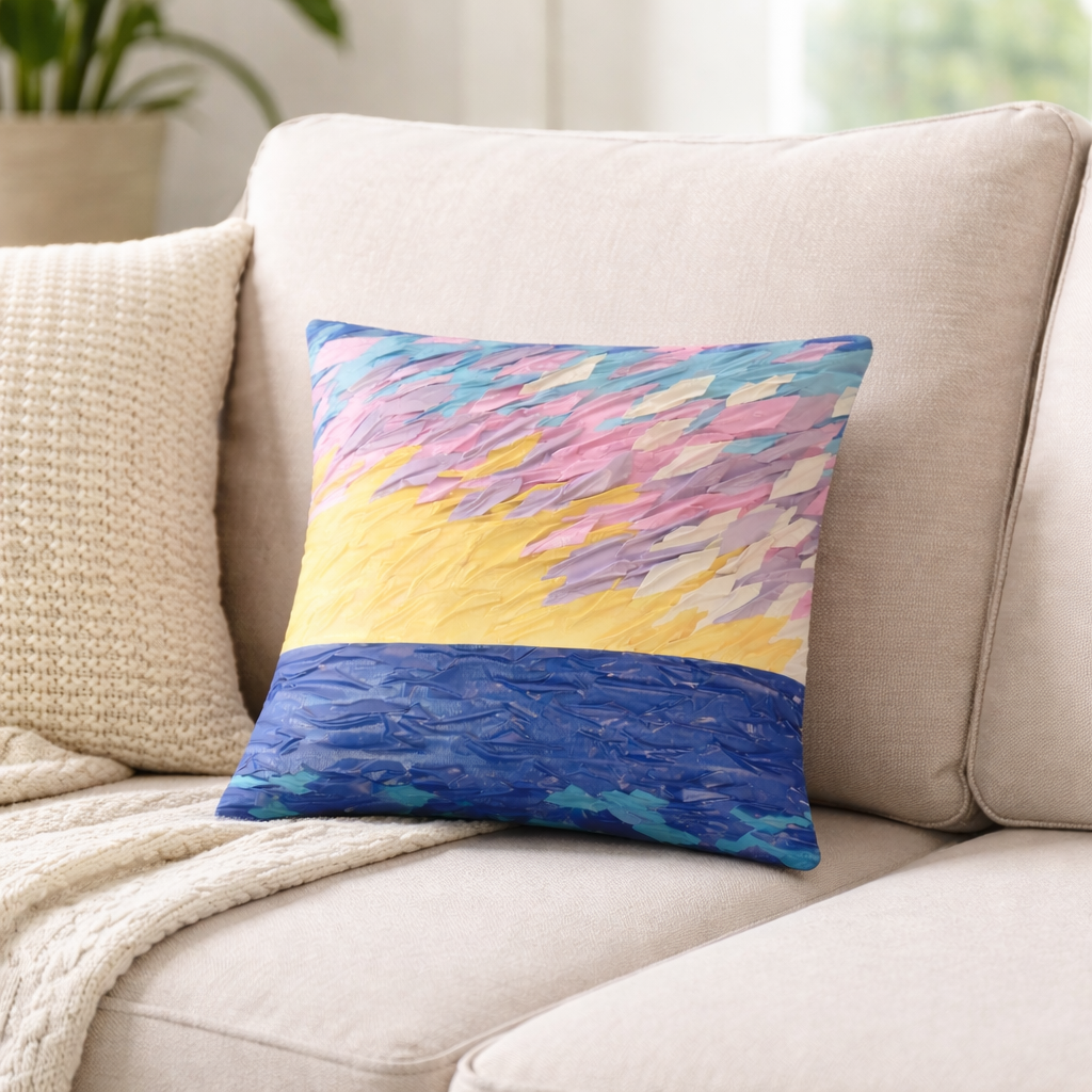 Sunset On Water Basic Pillow