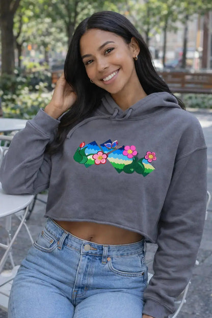Flower Field Fantasy Crop Hoodie MLB Artist