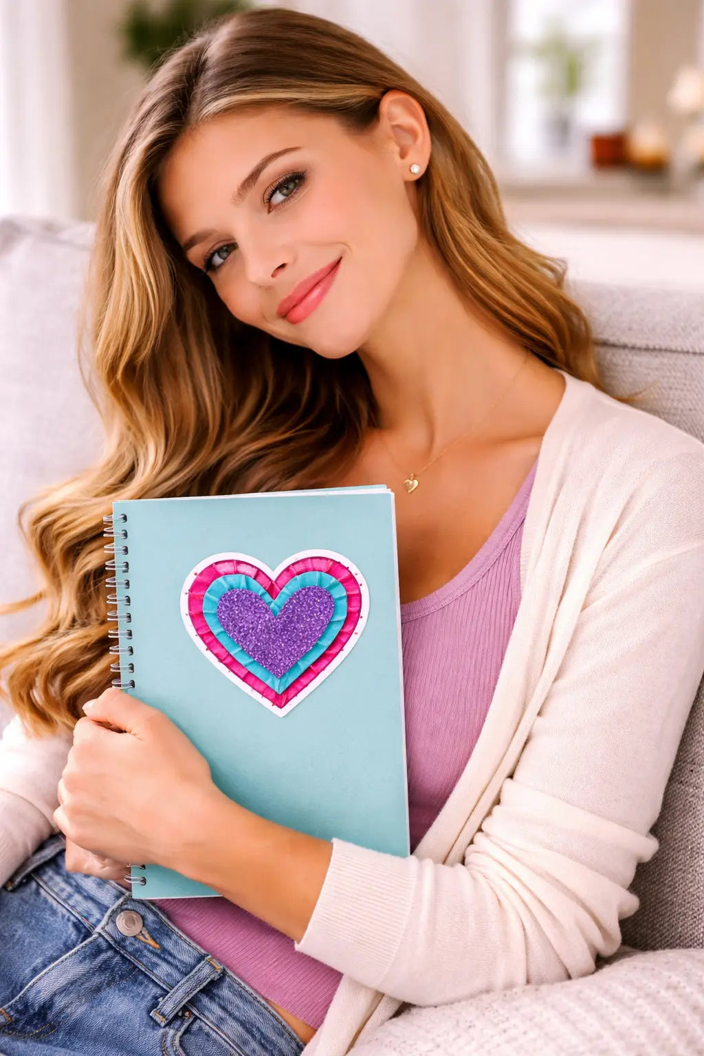 Purple Tape Heart Bubble-Free Stickers MLB Artist