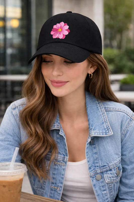 Pink Flower Baseball Cap MLB Artist