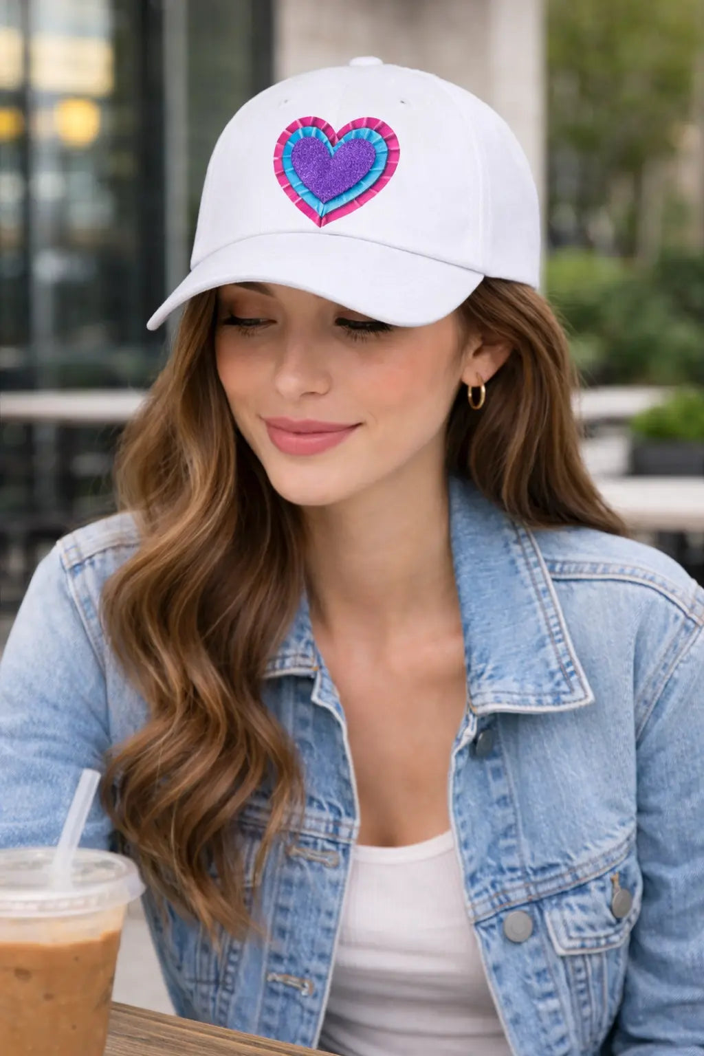 Purple Tape Heart Baseball Cap MLB Artist