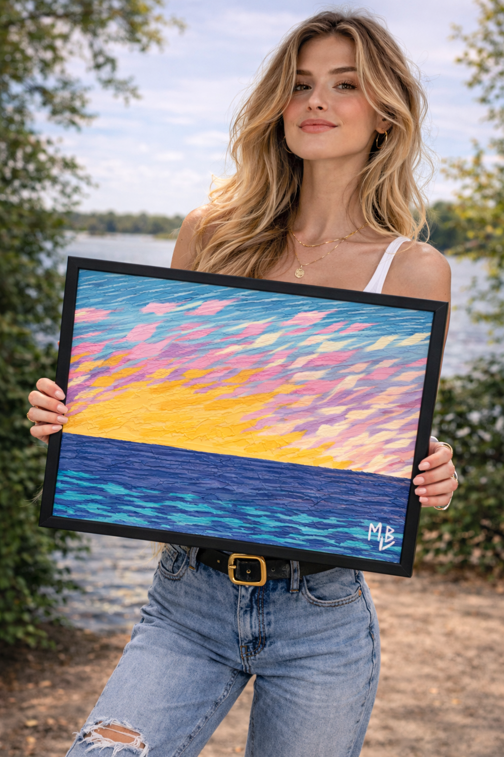 Hamptons Sunset Framed Poster