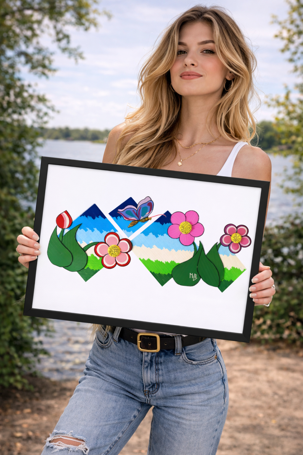 Flower Field Fantasy Framed Poster