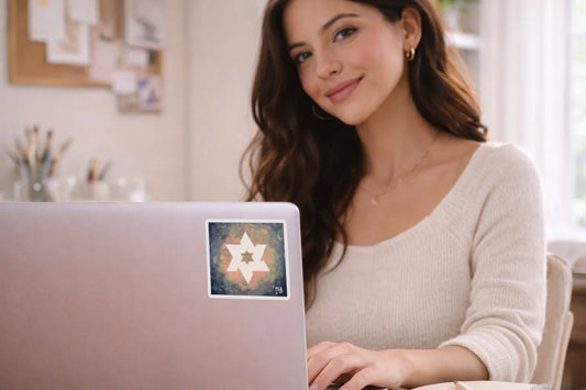 White Star Of David Bubble-Free Stickers MLB Artist