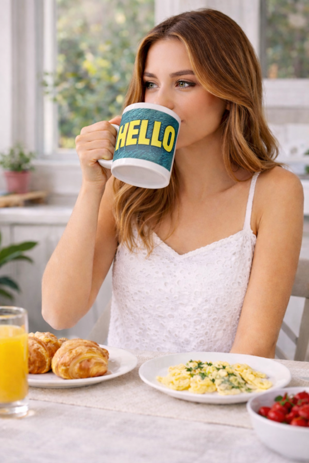 HELLO White Glossy Mug