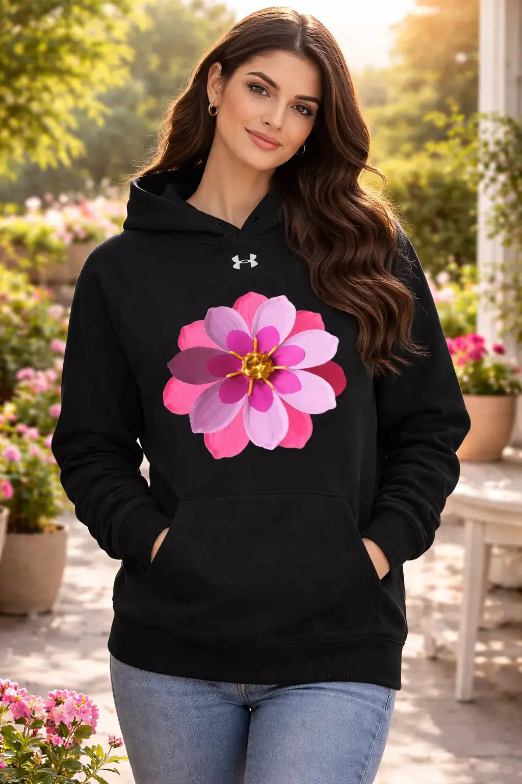 Under Armour® Women's Pink Flower Hoodie MLB Artist