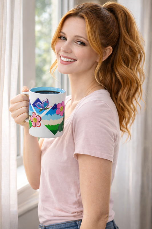 Flower Field Fantasy Mug with Color Inside