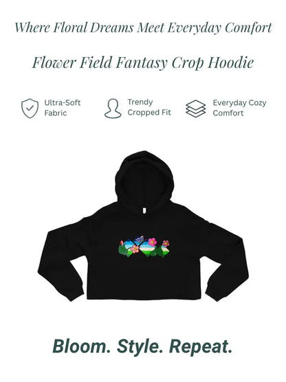 Flower Field Fantasy Crop Hoodie