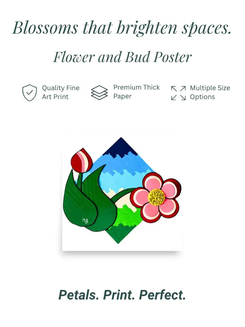 Flower and Bud Poster