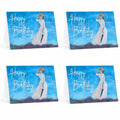 Woman in Flower Field Happy Birthday Card 4-Pack