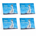 Happy Anniversary Woman in Flower Field Greeting Card 4-Pack