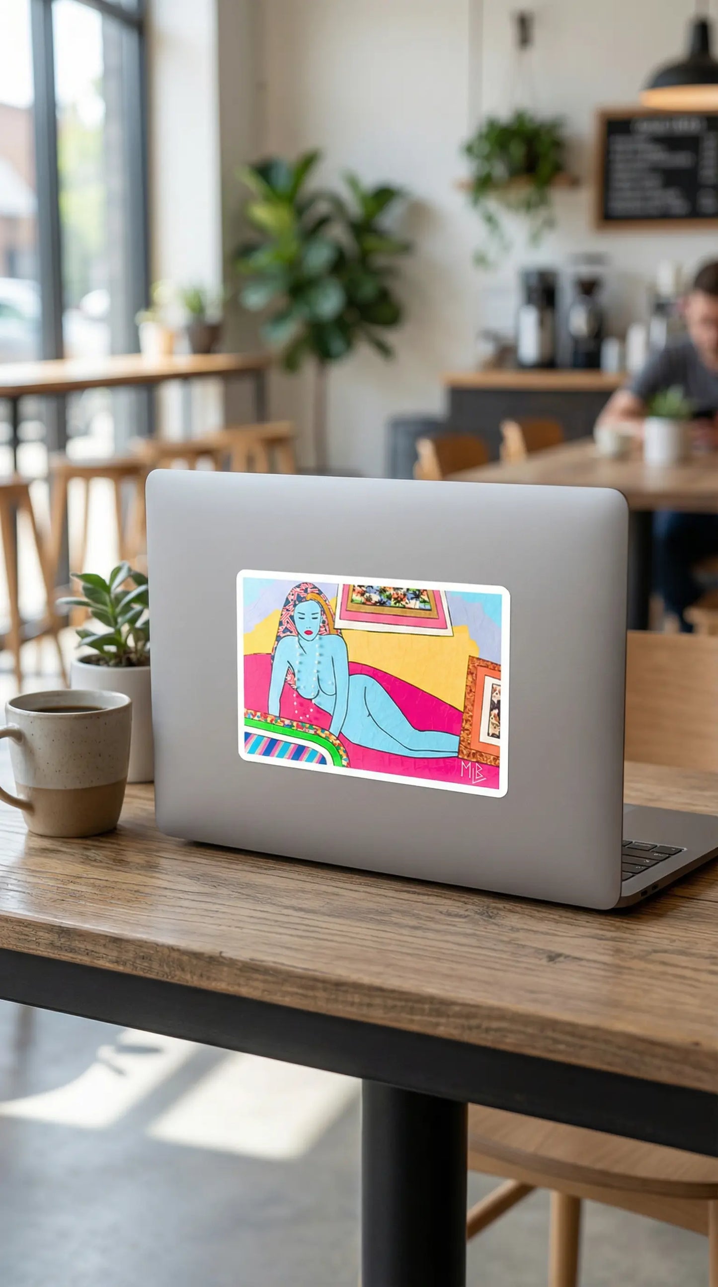 American Woman Reclining Bubble-Free Stickers MLB Artist