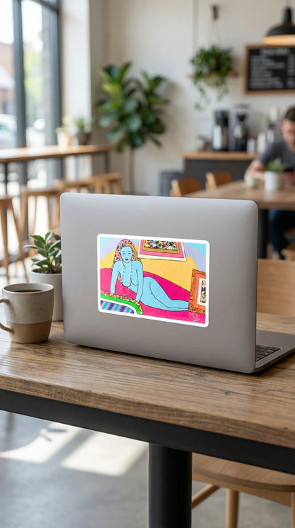 American Woman Reclining Bubble-Free Stickers MLB Artist
