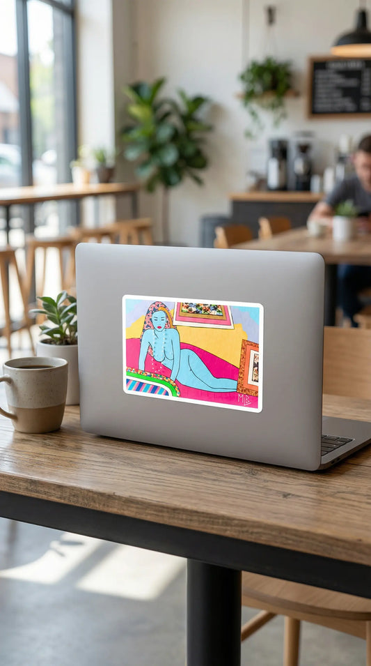 American Woman Reclining Bubble-Free Stickers MLB Artist