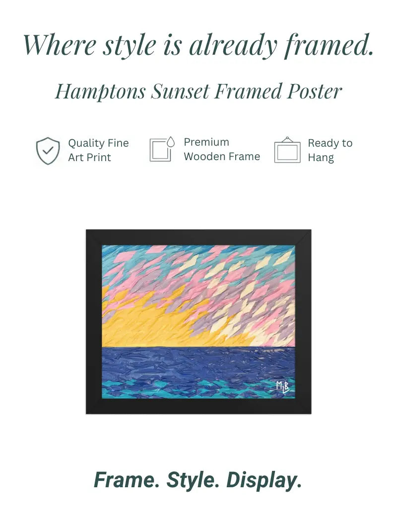 Hamptons Sunset Framed Poster