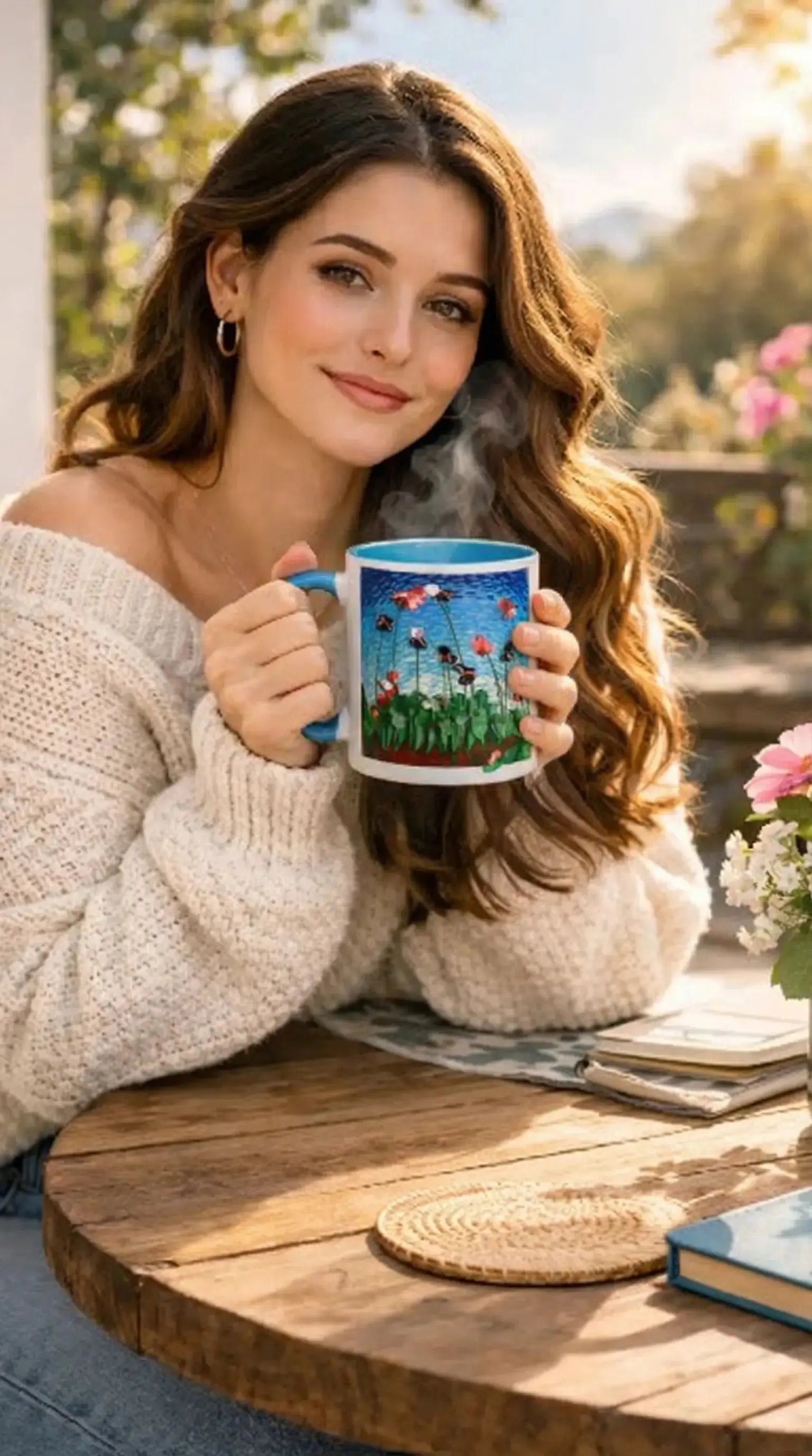 Flower Field Mug with Color Inside MLB Artist