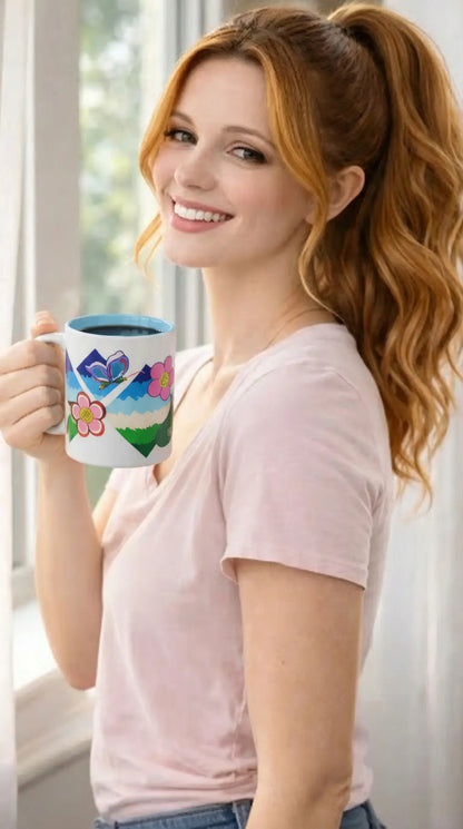 Flower Field Fantasy Mug with Color Inside MLB Artist