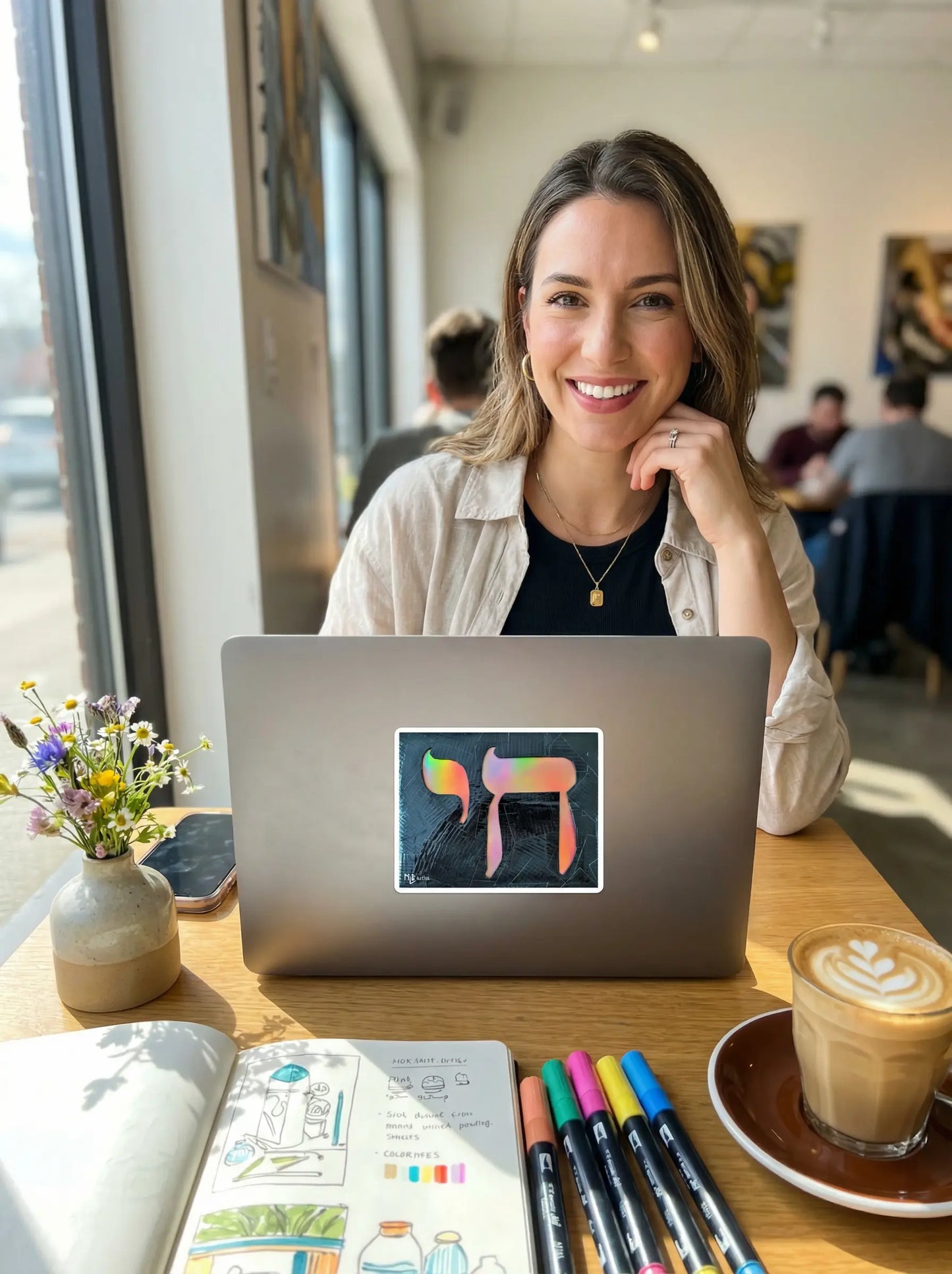 Rainbow Colored Chai Life Bubble-Free Stickers MLB Artist