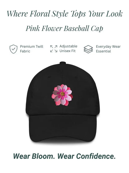 Pink Flower Baseball Cap