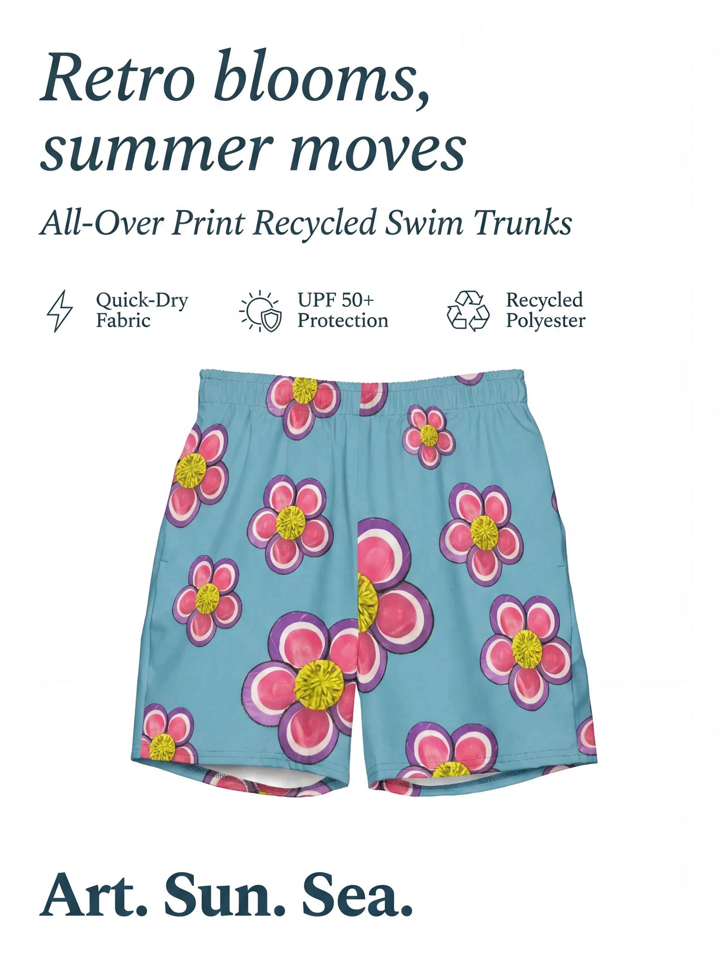 Purple and Pink Swim Trunks