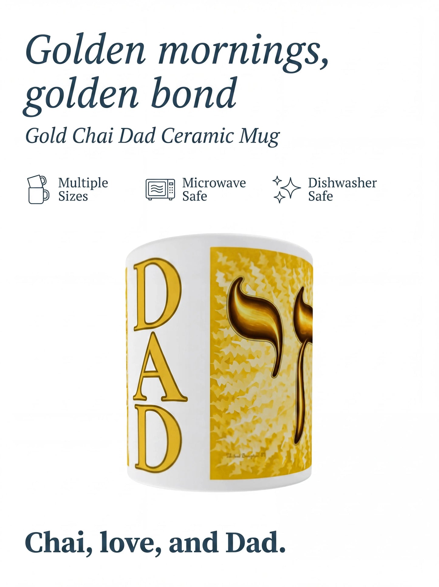 Gold Chai Dad White Glossy Mug
