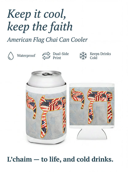 American Flag Chai Life Can Cooler