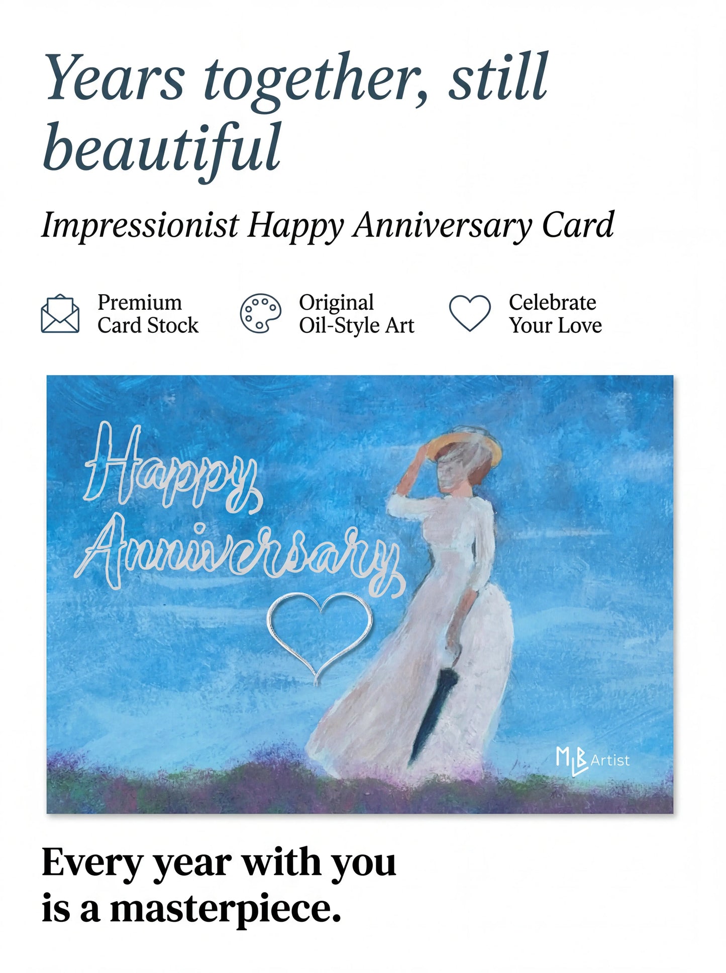 Happy Anniversary Woman in Flower Field Card