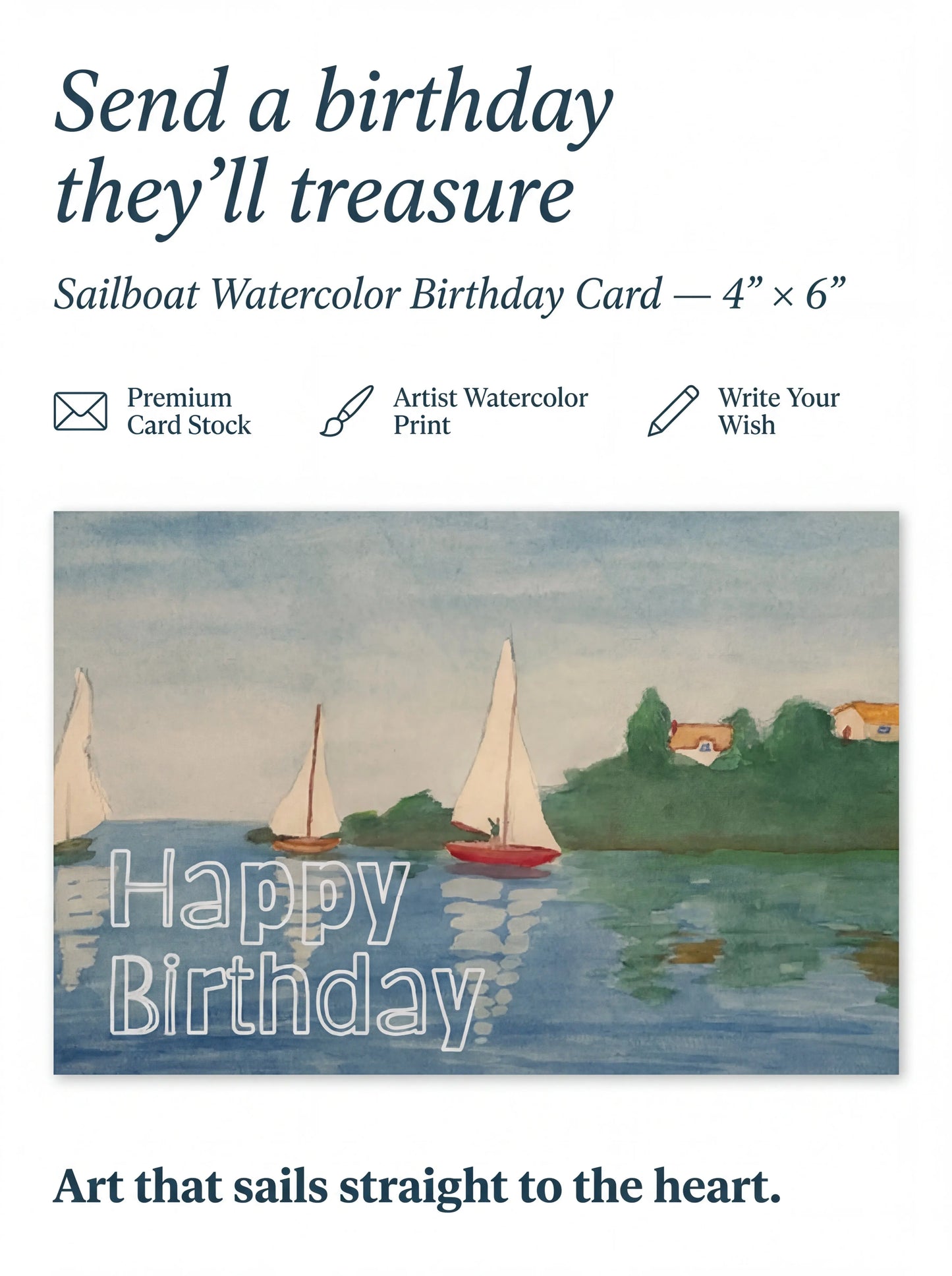 Happy Birthday Sailboats Greeting Card