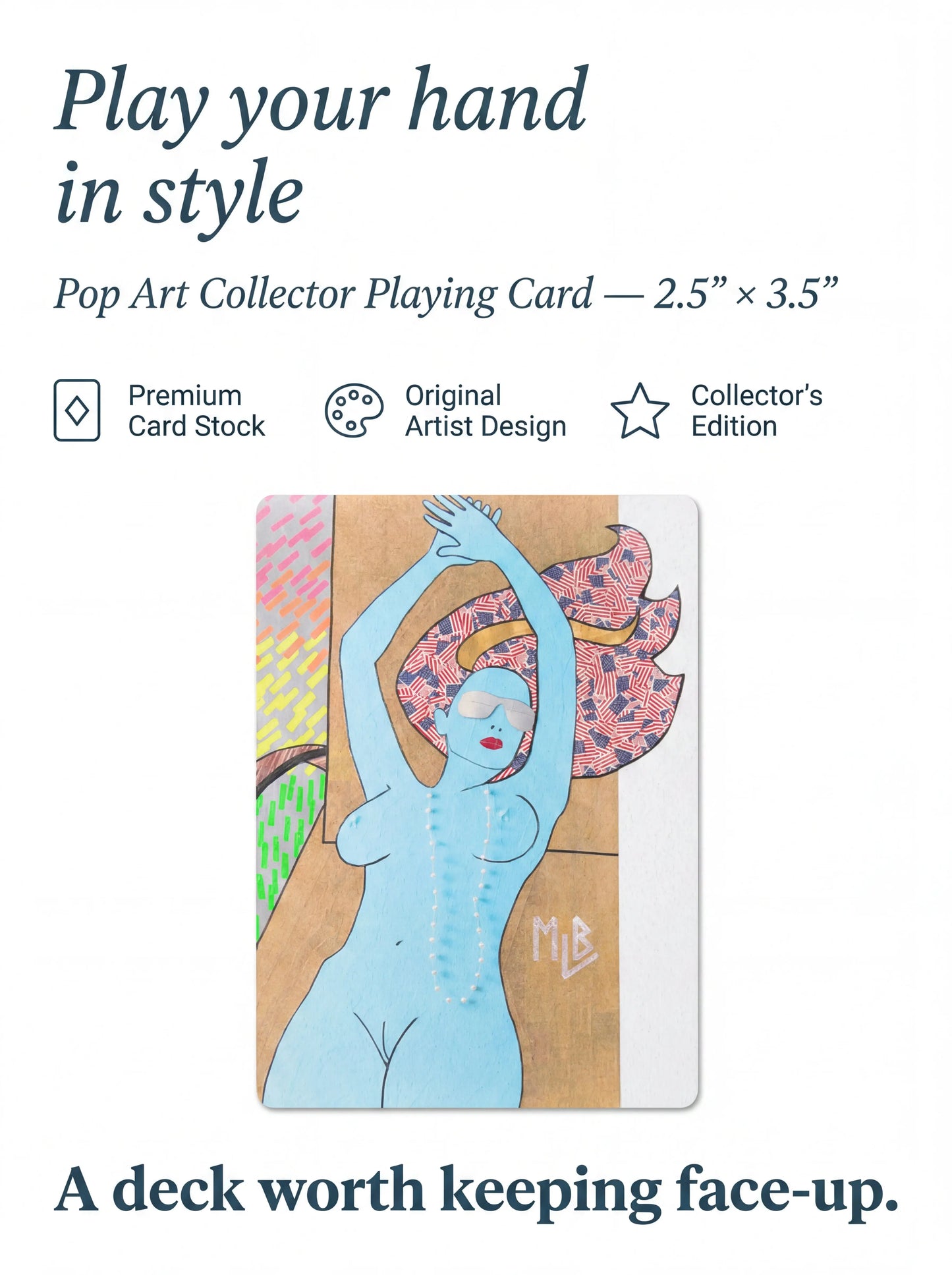 American Beach Woman Poker Playing Cards