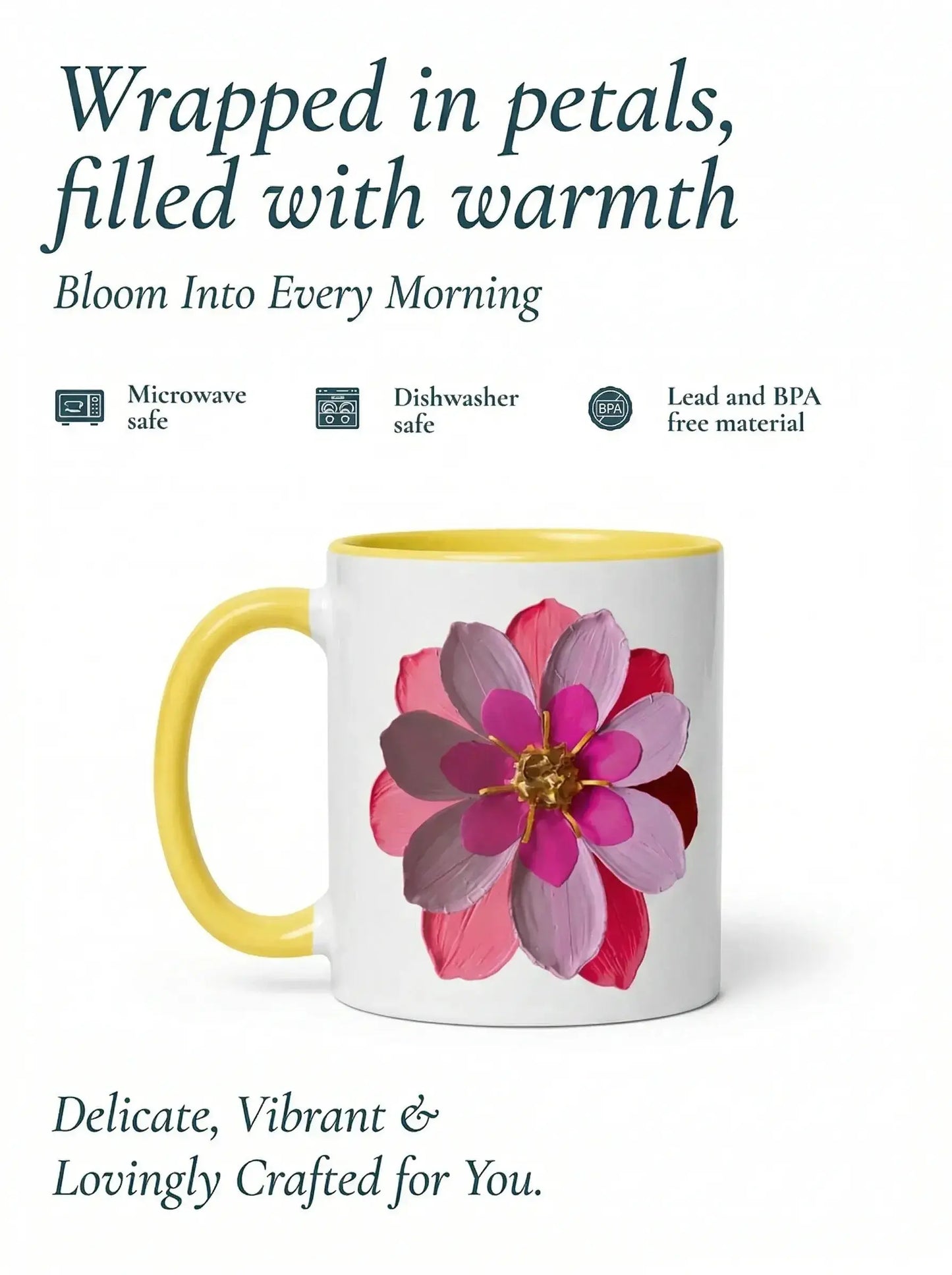 Flower Mug With Color Inside MLB Artist