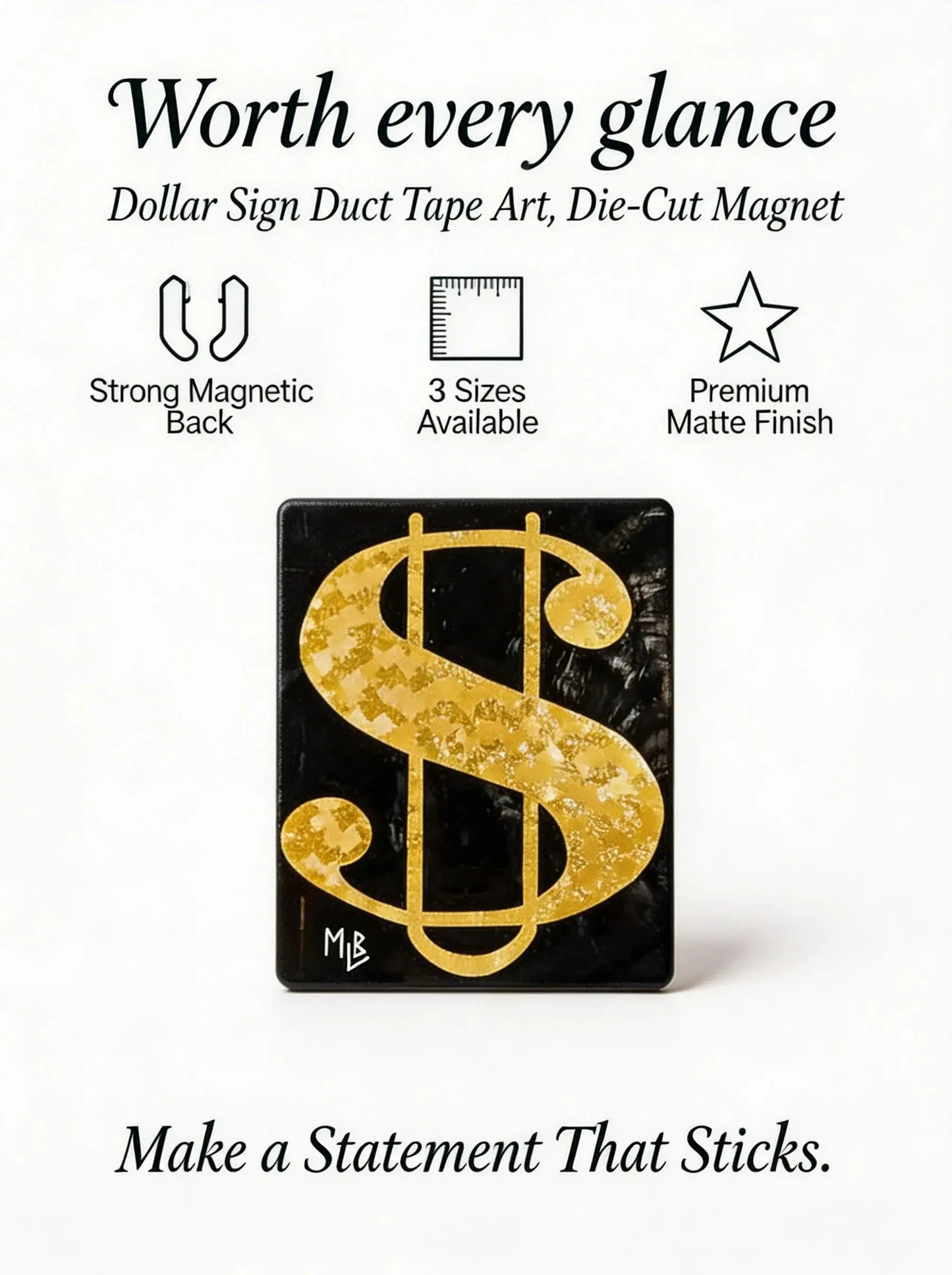 U$ Gold/Black Magnet