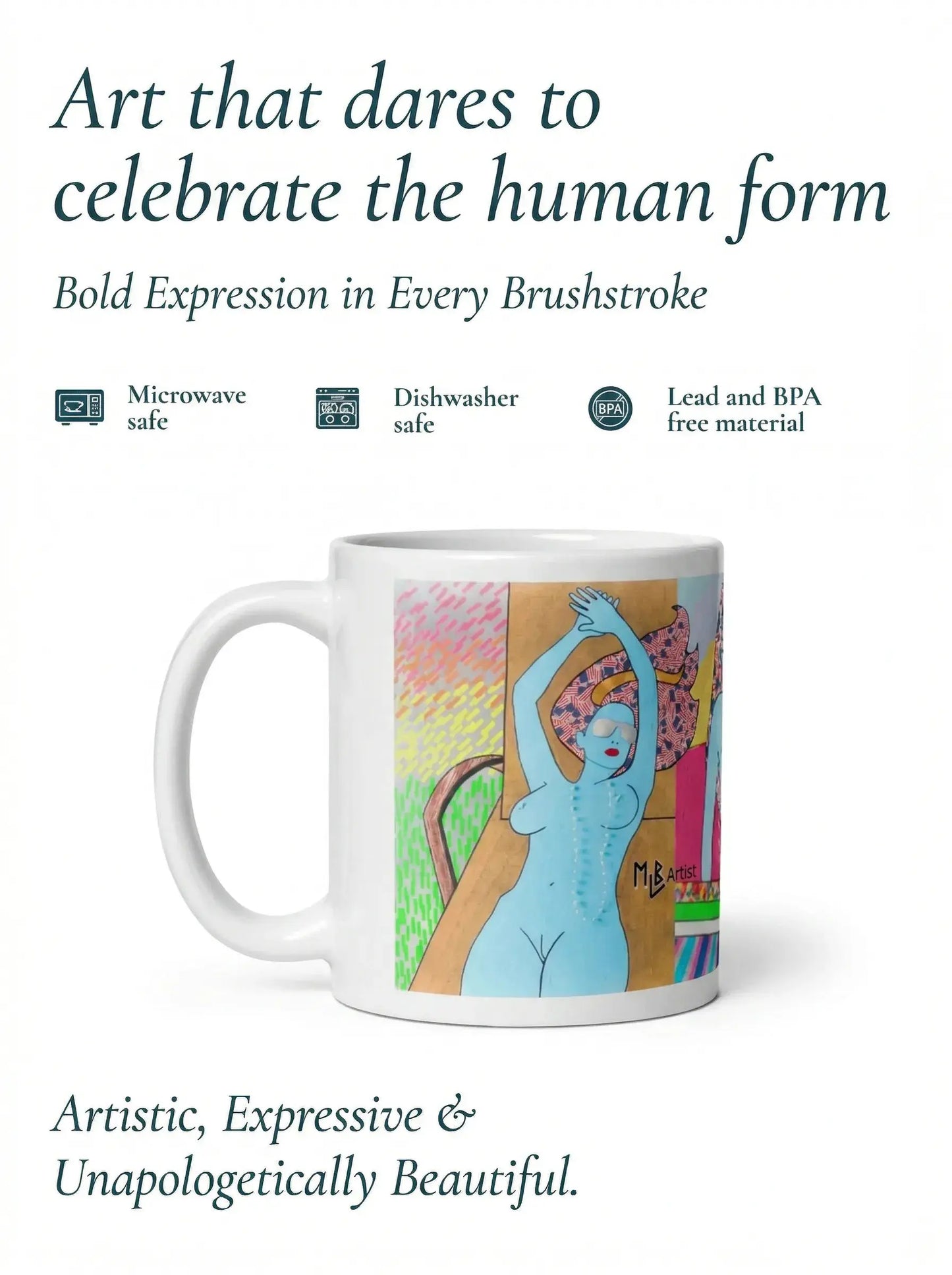 American Woman Reclining White glossy mug