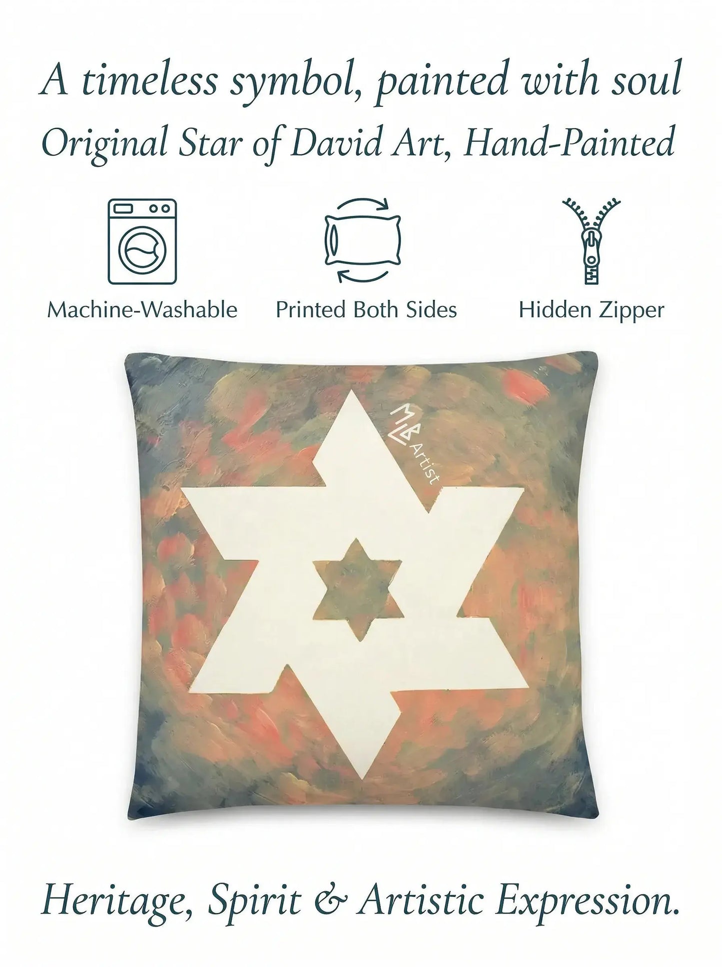 White Star Of David Basic Pillow
