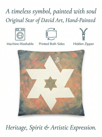 White Star Of David Basic Pillow