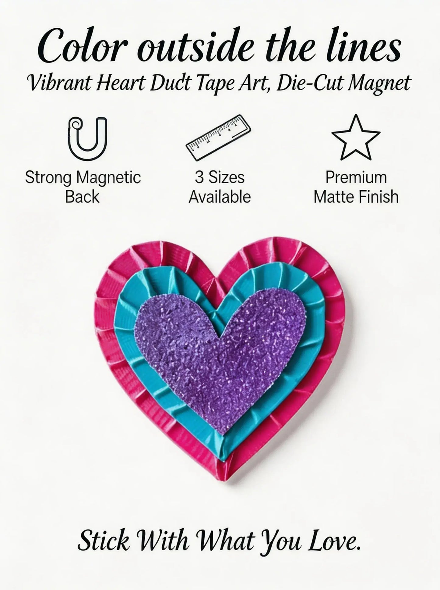 Purple Tape Heart Magnet