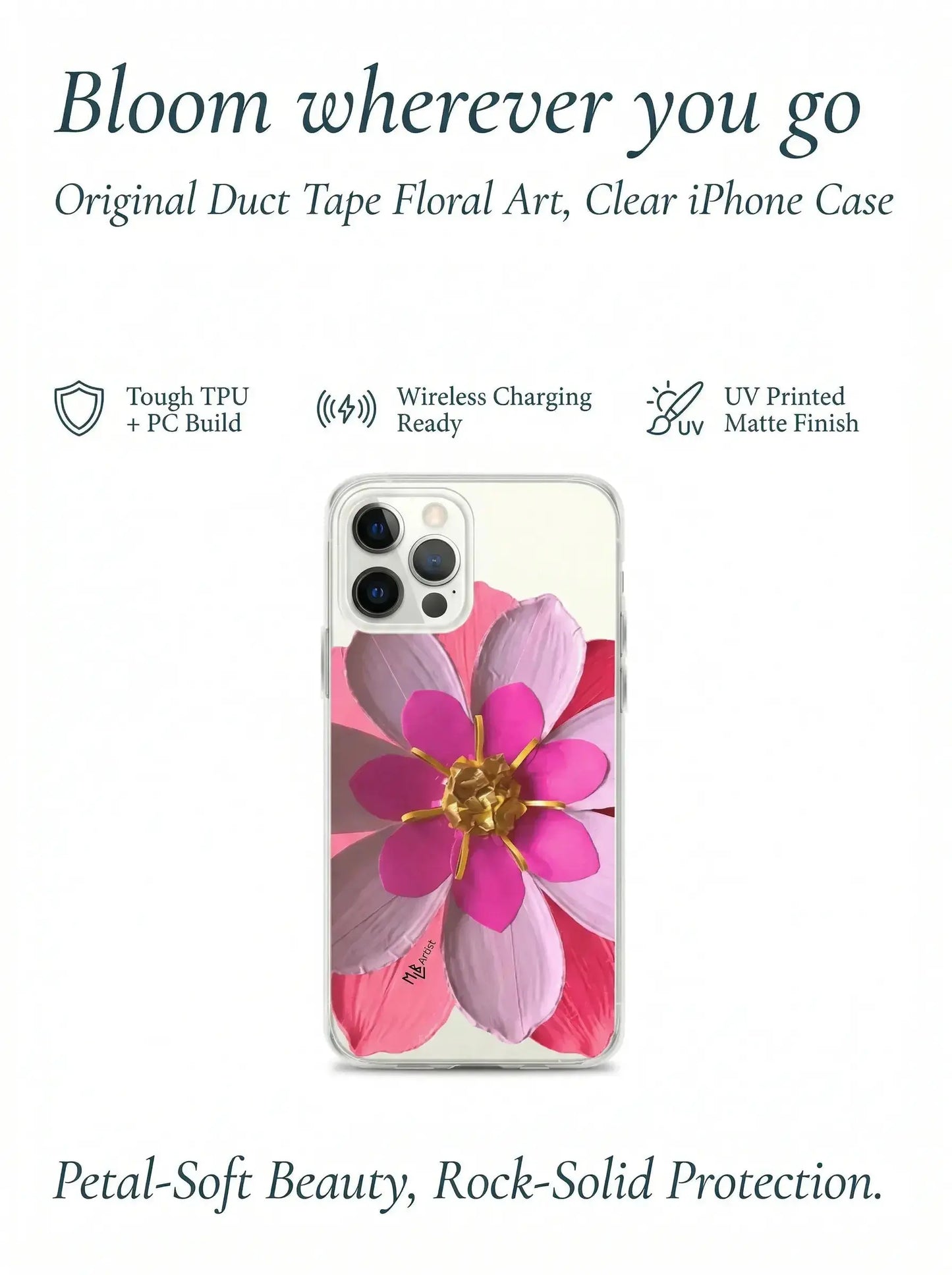 Pink Flower MagSafe® Clear Case for iPhone®