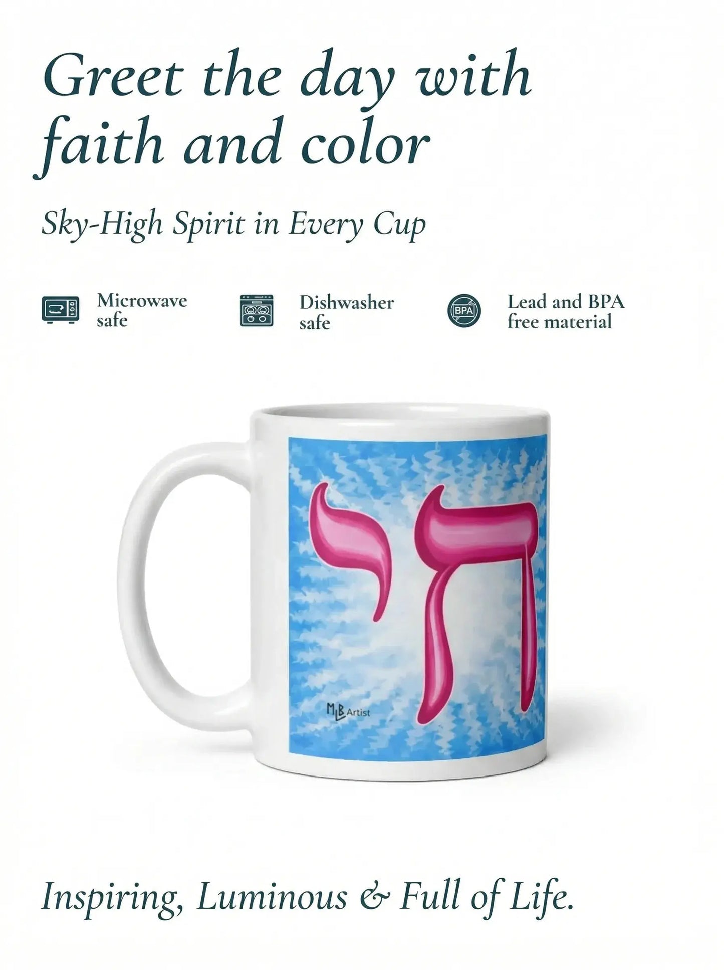 Pink Blue White Glossy Mug